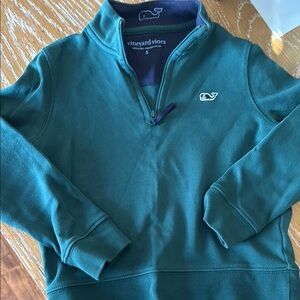 Vineyard Vines Boy’s Green half zip pullover